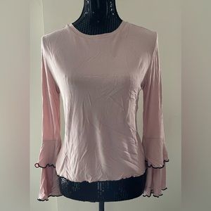 George Light Pink Bell Sleeve Top Size Large